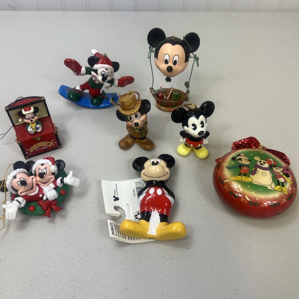 Disney Mickey Mouse Christmas ornament Lot of 8
